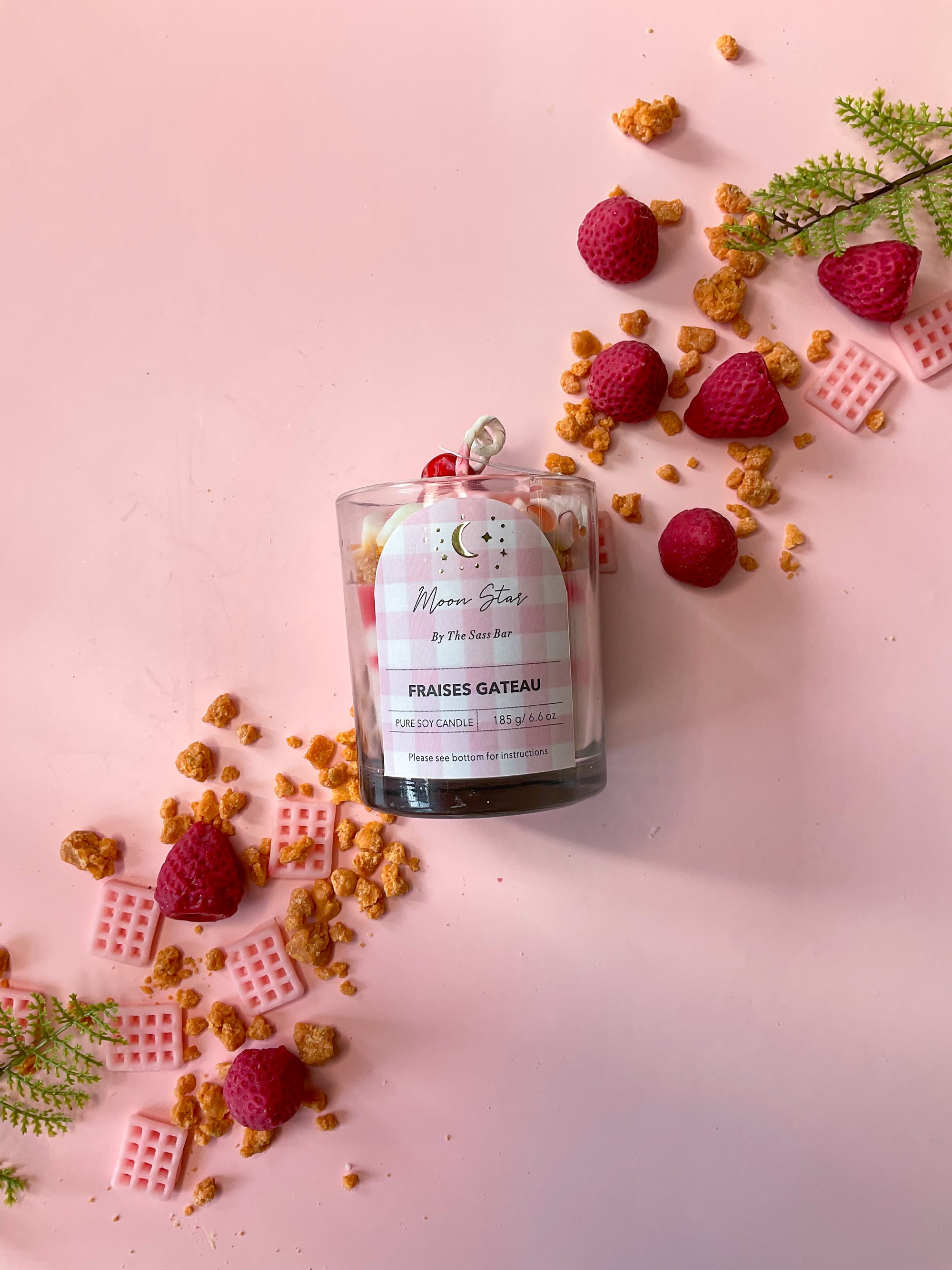 Fraises Gateau Dessert Candle