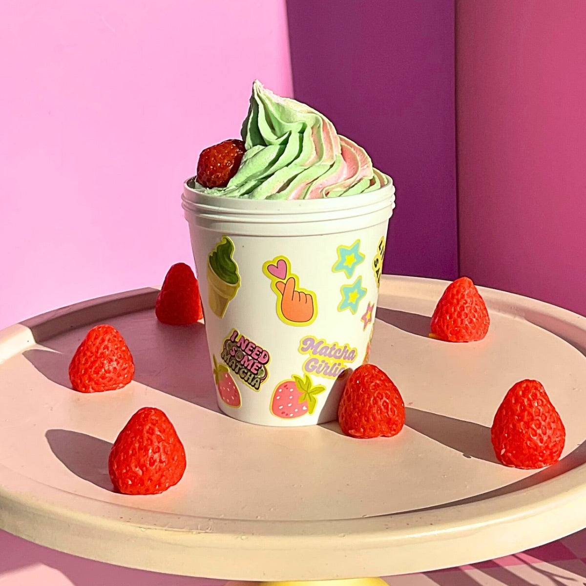 Strawberry Matcha Whipped Crème Sugar Shower Mousse