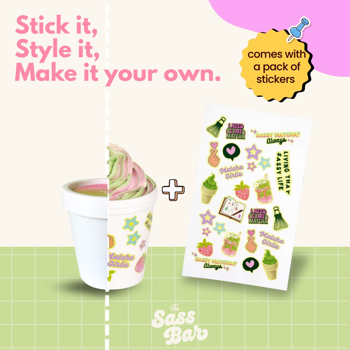 Strawberry Matcha Whipped Crème Sugar Shower Mousse