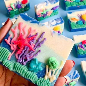 
            
                Load image into Gallery viewer, Coral Reef Aquarium Loaf Slice Soap - THE SASS BAR
            
        