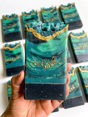 
            
                Load image into Gallery viewer, Jade Geode Loaf Soap - THE SASS BAR
            
        