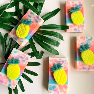 
            
                Load image into Gallery viewer, Pineapple Malibu Sunset Loaf Soap - THE SASS BAR
            
        
